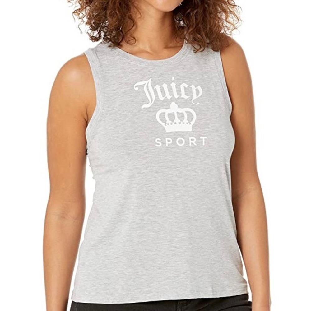 JUICY COUTURE Juicy Sport Crown Tank Top in Light Grey Heather XXL NEW NWOT